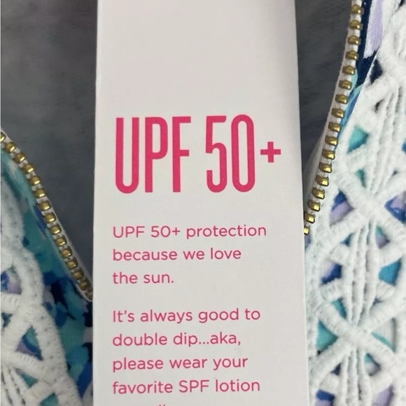 Lilly Pulitzer XS Light Aqua SPRITZ JANIE POPOVER 1/2 Zip Pullover Lace Trim NWT - Picture 7 of 8